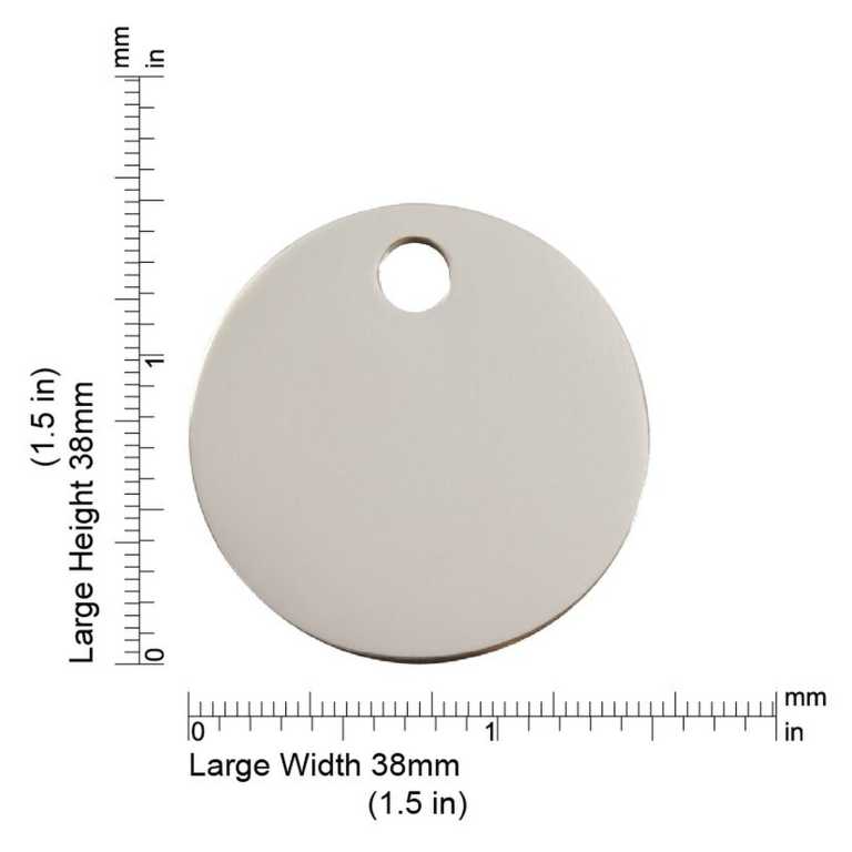 Abmessungen de la médaille Red Dingo acier inoxydable 2CL - Large