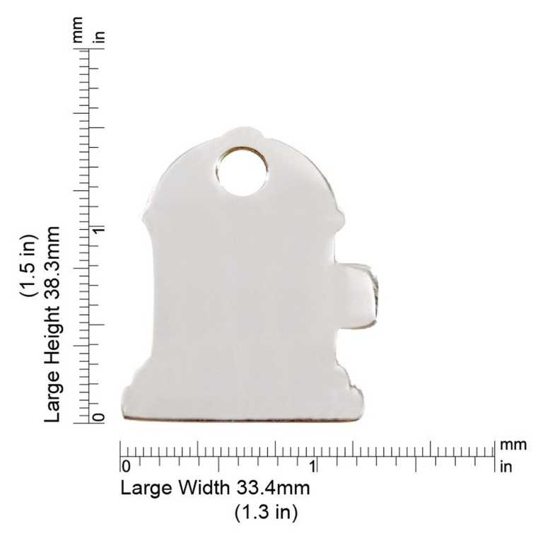 Abmessungen de la médaille Red Dingo acier inoxydable 2FH - Large
