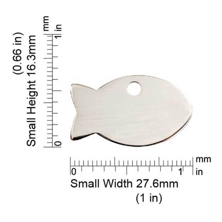 Abmessungen de la médaille Red Dingo acier inoxydable 2FI - Small