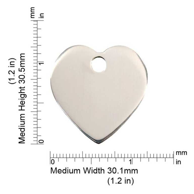 Abmessungen de la médaille Red Dingo acier inoxydable 2HT - Medium