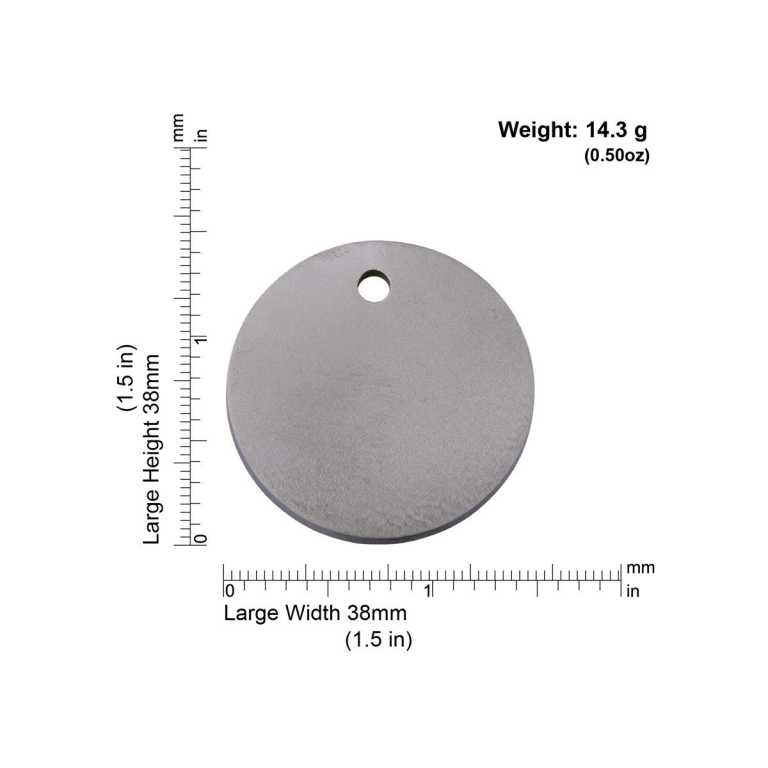 Abmessungen de la médaille Red Dingo Titanium TCL - Large