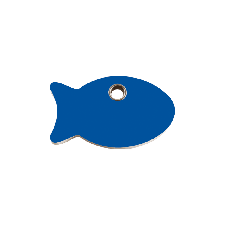 Vue arrière - Médaille personnalisée pour chien/chat Red Dingo Plastique plat Poisson Bleu foncé S - 04-FI-DB-SM
