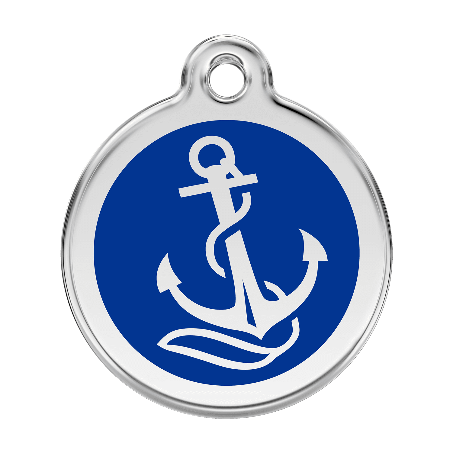 Vue avant - Médaille personnalisable pour chien Red Dingo Ancre Bleu foncé - Größe L