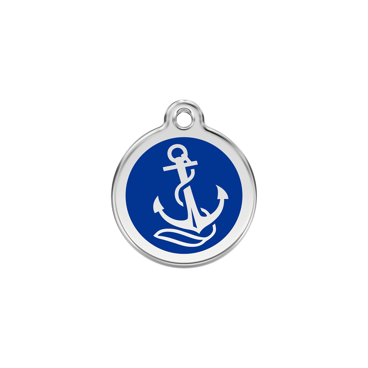 Vue avant - Médaille personnalisée pour chien/chat Red Dingo ancre bleu foncé - Größe S - 01-AN-DB-SM