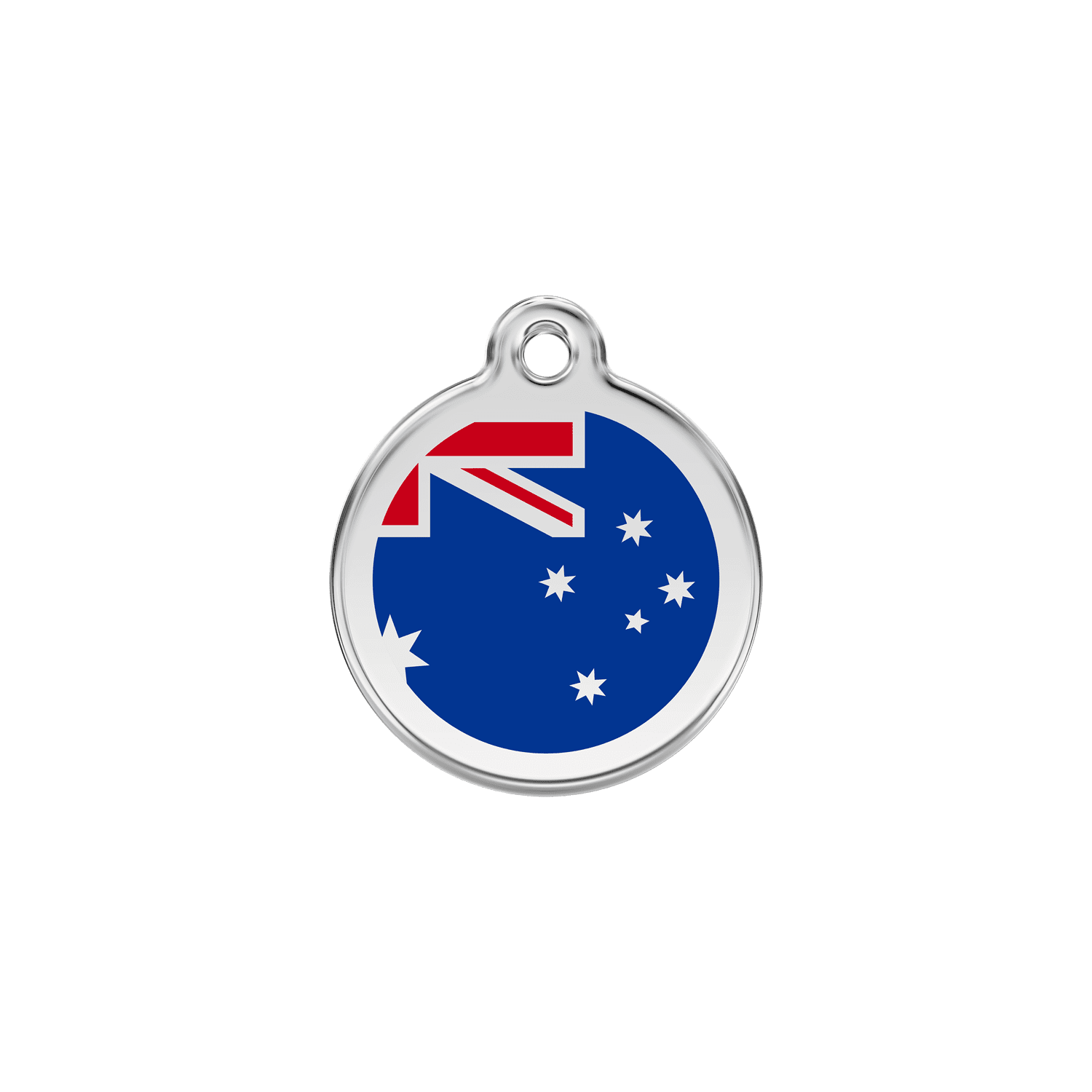 Vue avant - Médaille personnalisée pour chien ou chat - Red Dingo - Drapeau australien - Bleu foncé - Größe S