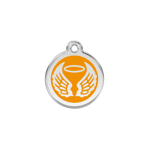 Katzenmarke Engelsflügel Orange Größe S – Emaille & Edelstahl