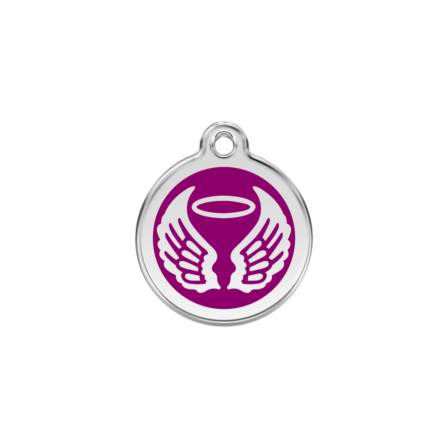 Vue avant - Médaille personnalisable Red Dingo Émail/Acier inoxydable - Ailes d'anges - Violet - Größe S