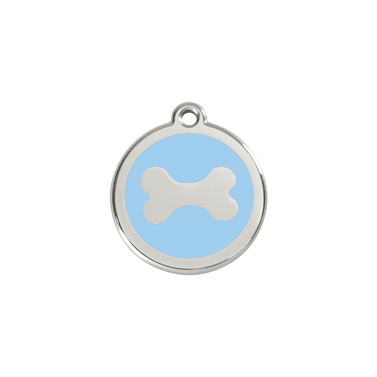 Vue avant - Médaille personnalisée pour chien/chat Red Dingo Émail/Acier inoxydable Os Bleu clair S 20.00 7G
