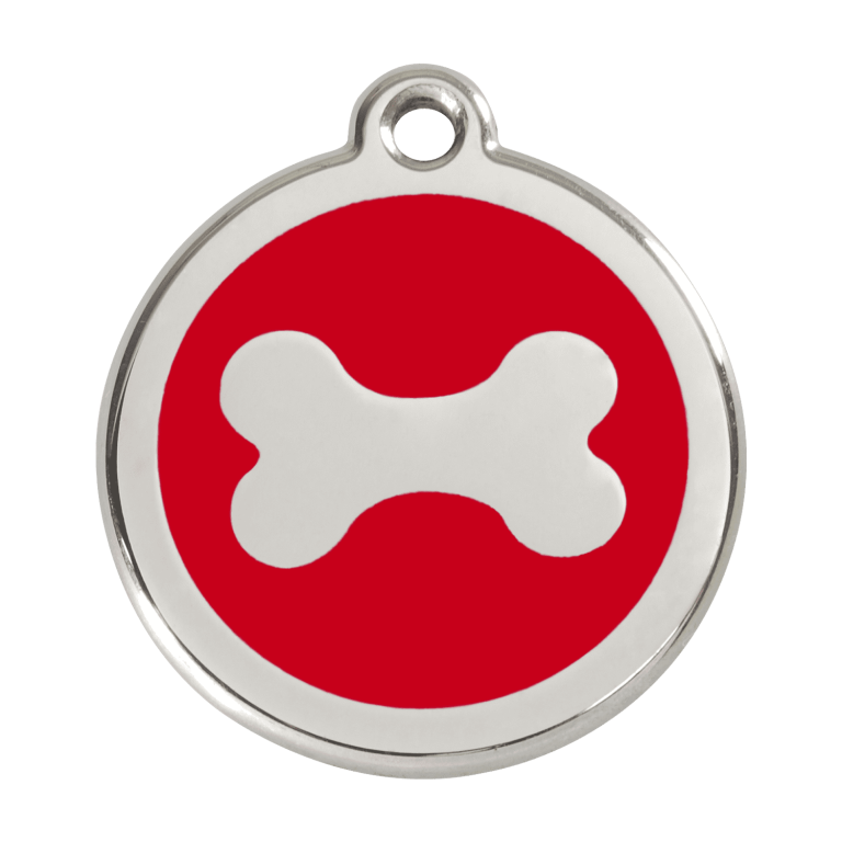 Vue avant - Médaille personnalisée pour chien Red Dingo Os Rouge L - Gravure incluse