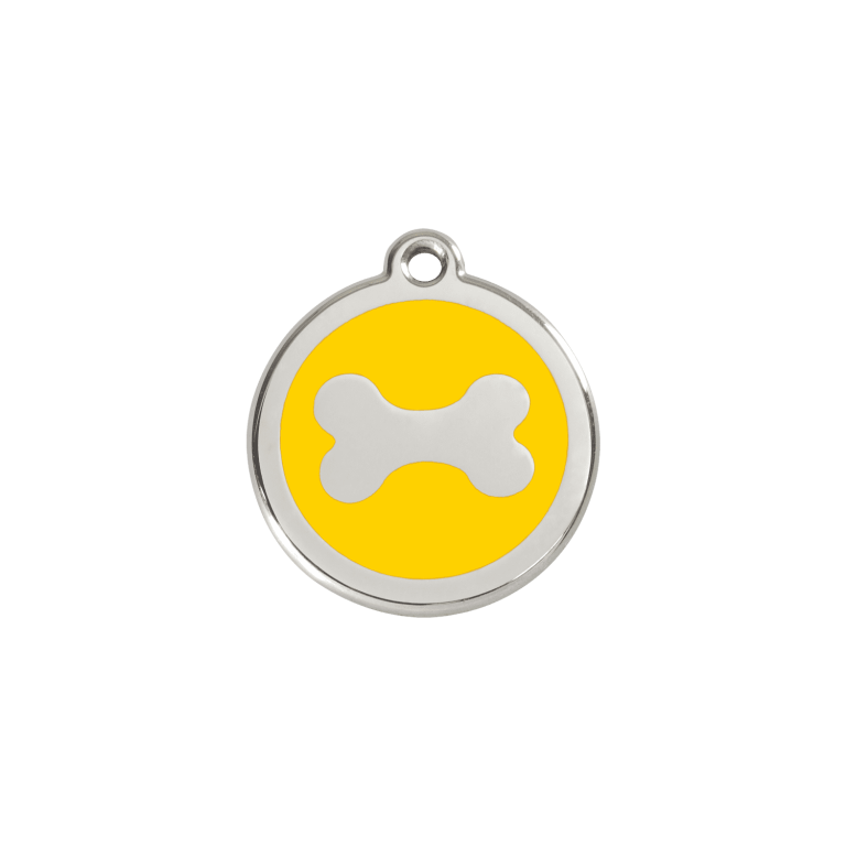 Vue avant - Médaille personnalisable Red Dingo Émail/Acier Jaune Os S 20.00 7G