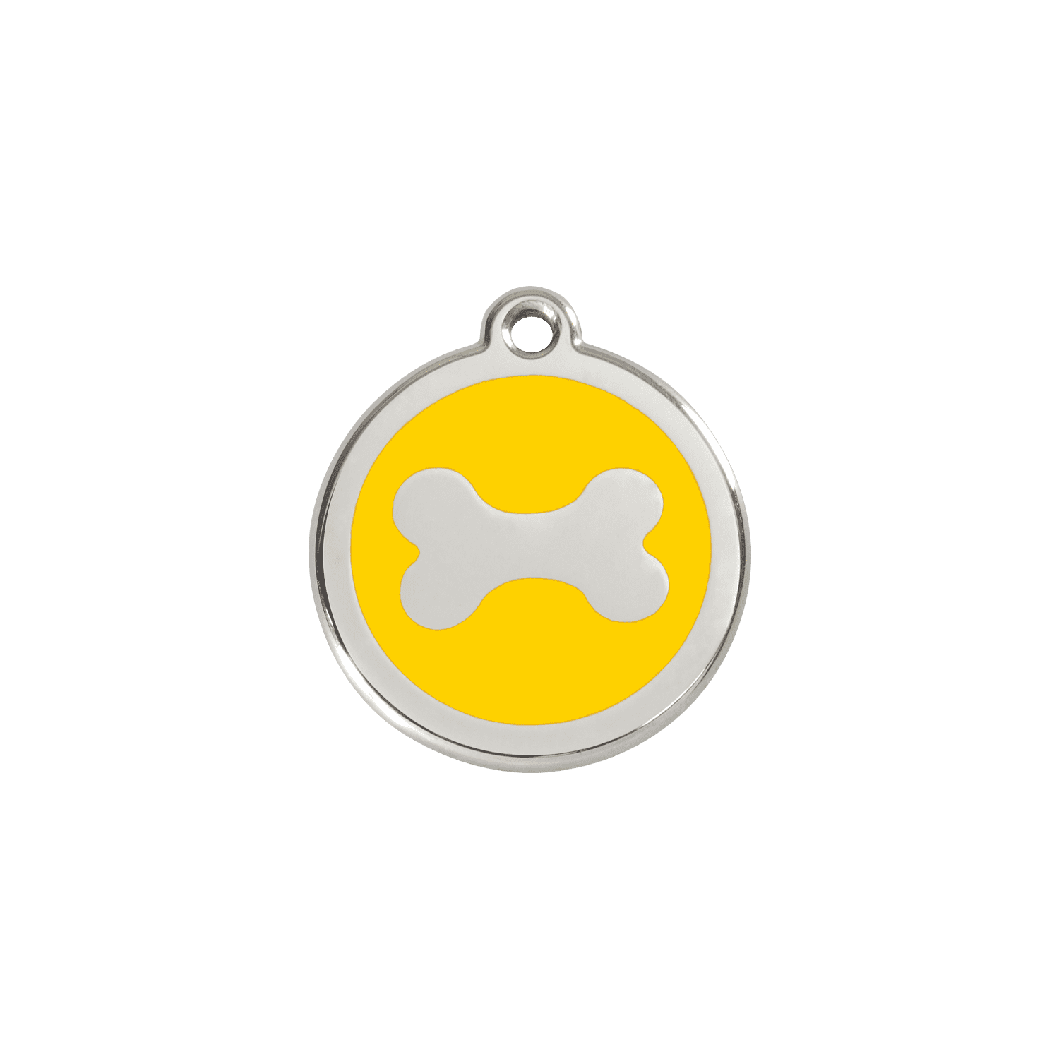 Vue avant - Médaille personnalisable Red Dingo Émail/Acier Jaune Os S 20.00 7G