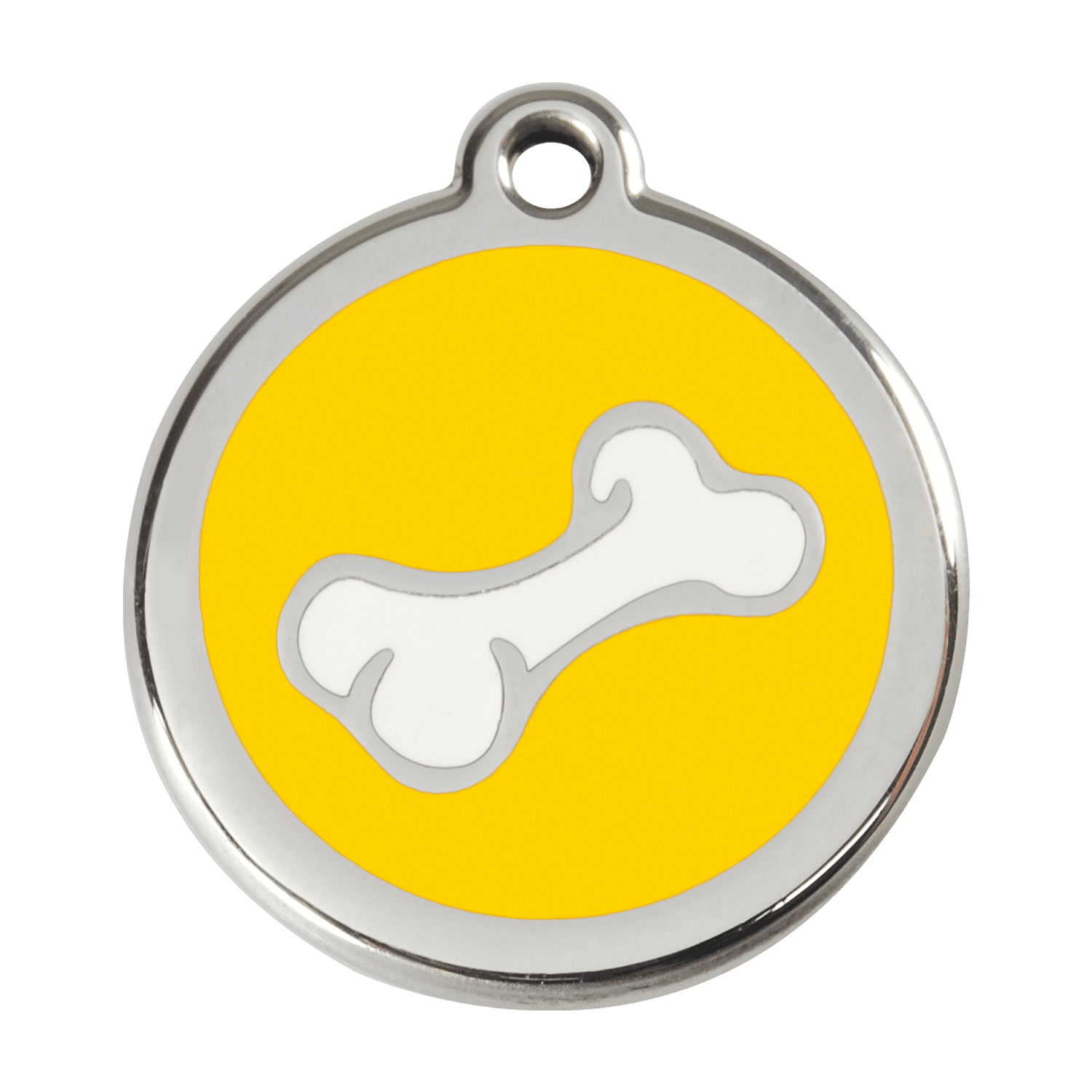 Vue avant - Médaille personnalisée pour chien Red Dingo Os Jaune L 38.00mm - Gravure incluse