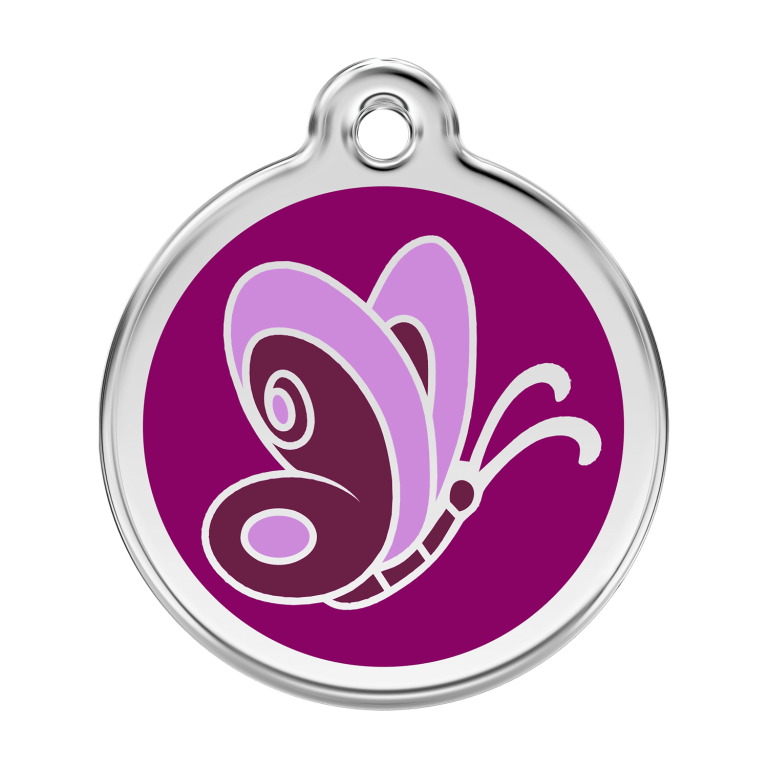 Vue avant - Médaille personnalisée Red Dingo papillon violet - Größe L 38.00mm
