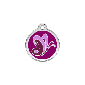 Katzenmarke Schmetterling Violett S aus Emaille und Edelstahl