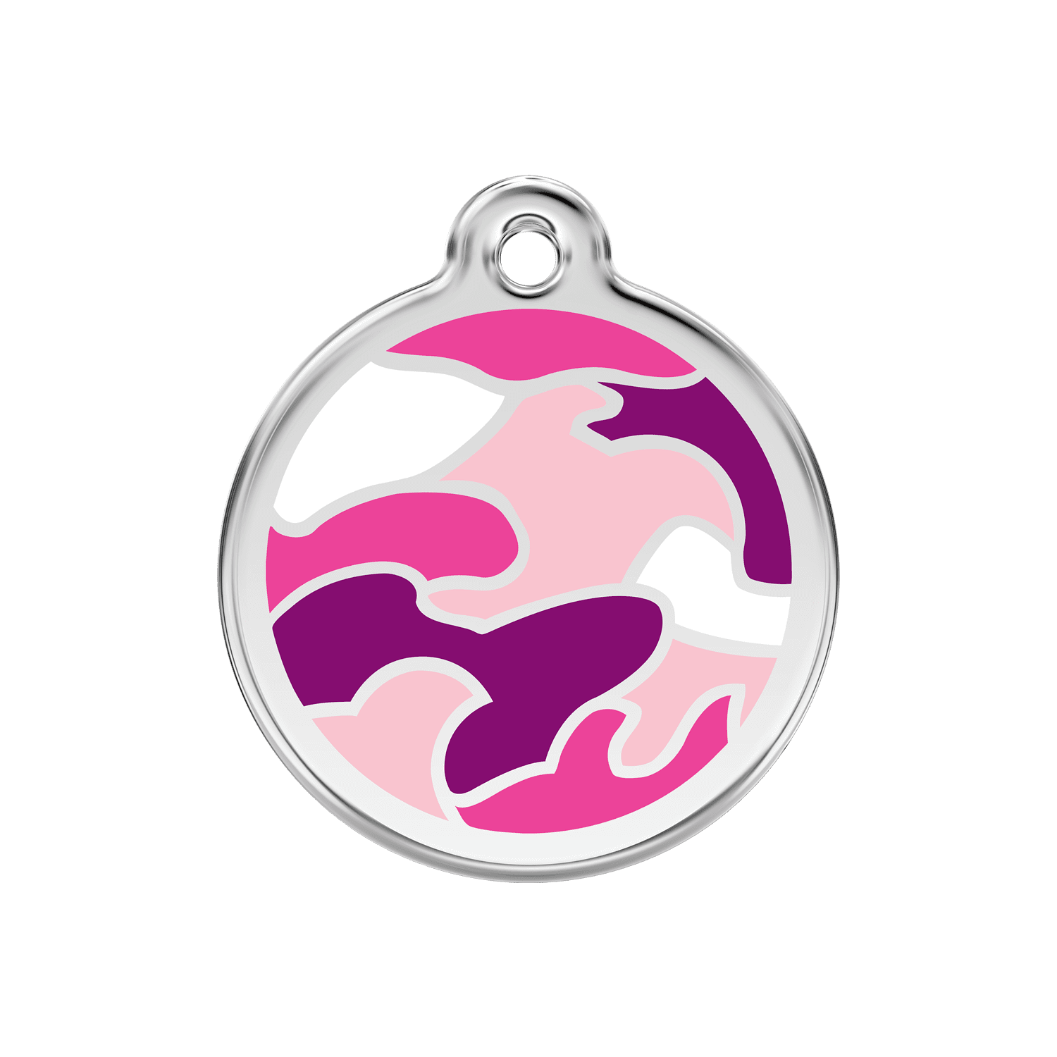 Vue avant - Médaille personnalisée pour chien Red Dingo Camouflage Rose - Größe M
