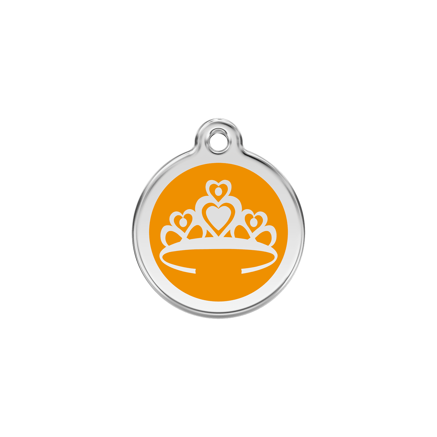 Vue avant - Médaille personnalisée pour chien/chat Red Dingo Couronne Orange S 20.00mm