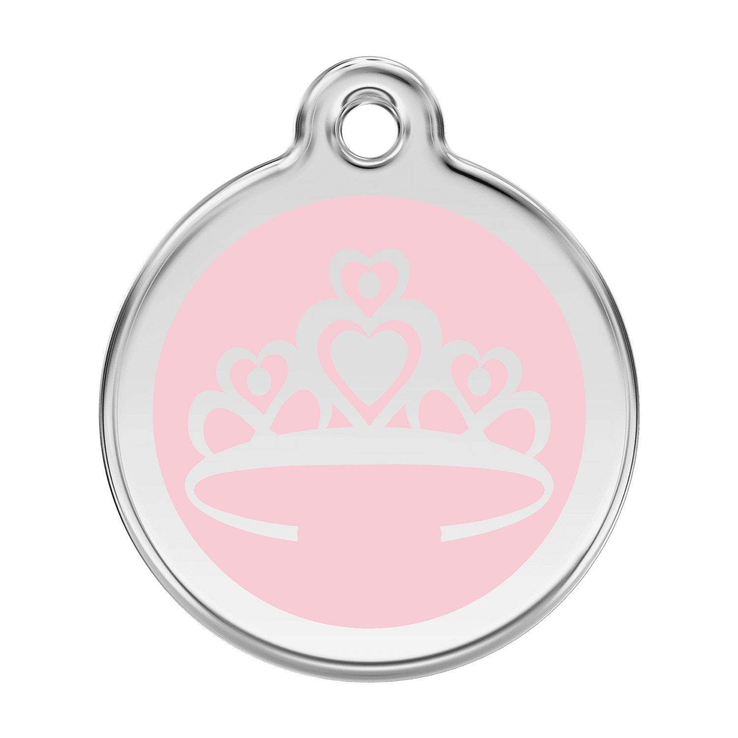 Vue avant - Médaille personnalisée pour chien Red Dingo Couronne Rose L 38.00mm 24.7G