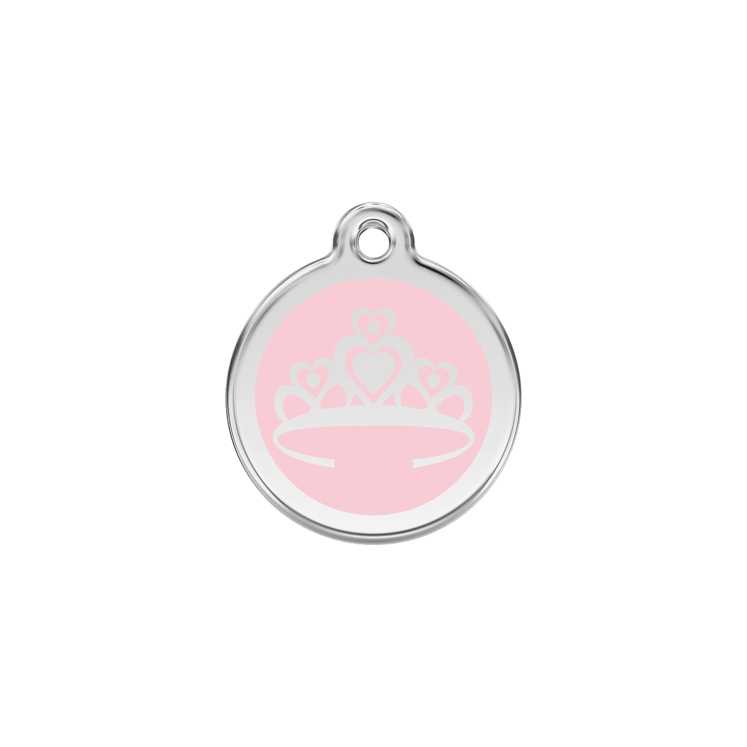 Vue avant - Médaille personnalisée pour chien/chat Red Dingo Couronne Rose S 20.00mm 7g