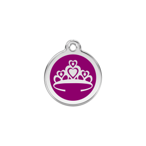 Katzenmarke Krone Violett S 20 mm aus Emaille & Edelstahl