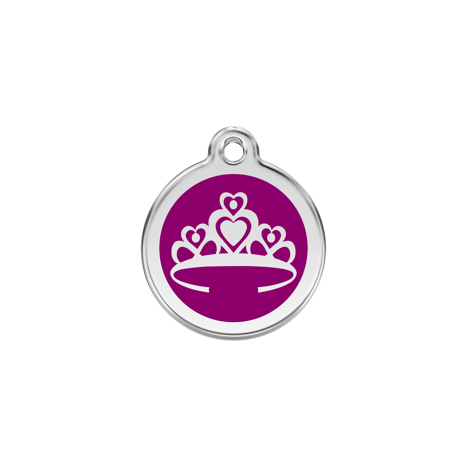 Vue avant - Médaille personnalisée pour chat ou chien - Red Dingo Couronne Violet S 20.00 7G