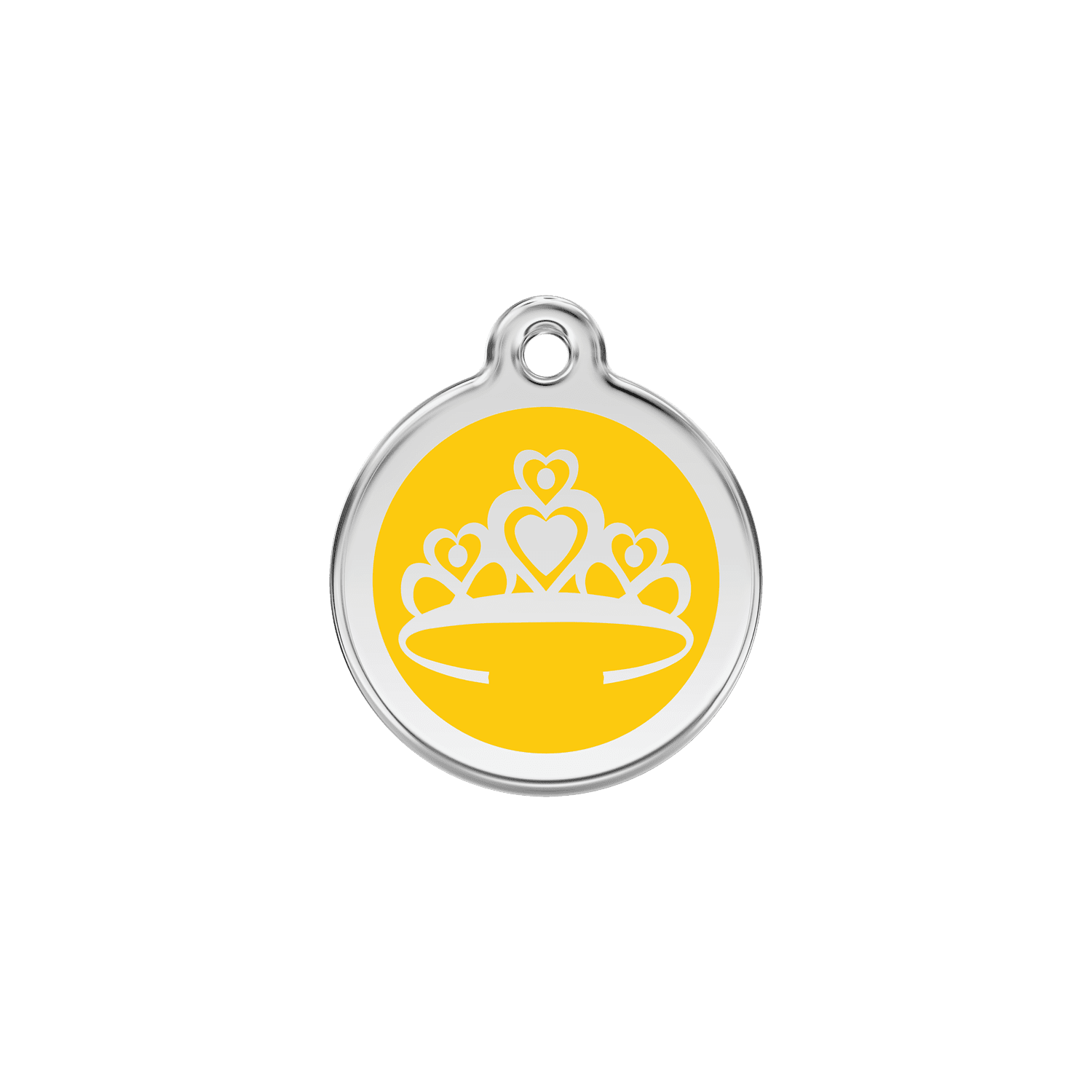 Vue avant - Médaille personnalisable Red Dingo Couronne Jaune S 20.00mm - pour chien/chat