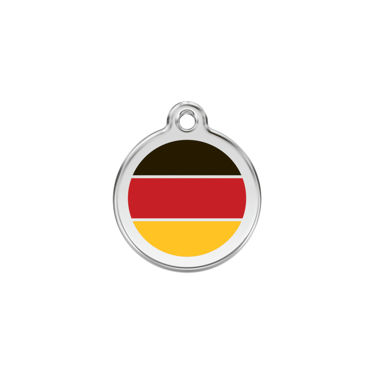 Vue avant - Médaille personnalisée pour chien/chat Red Dingo Émail/Acier inoxydable Drapeau allemand Rouge S 20.00 7G