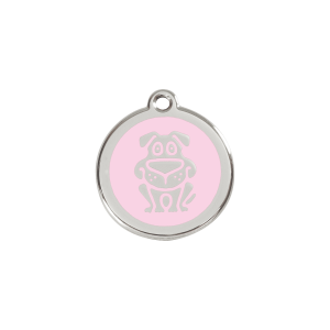 Hundemarke mit Hundemotiv, rosa, Größe S