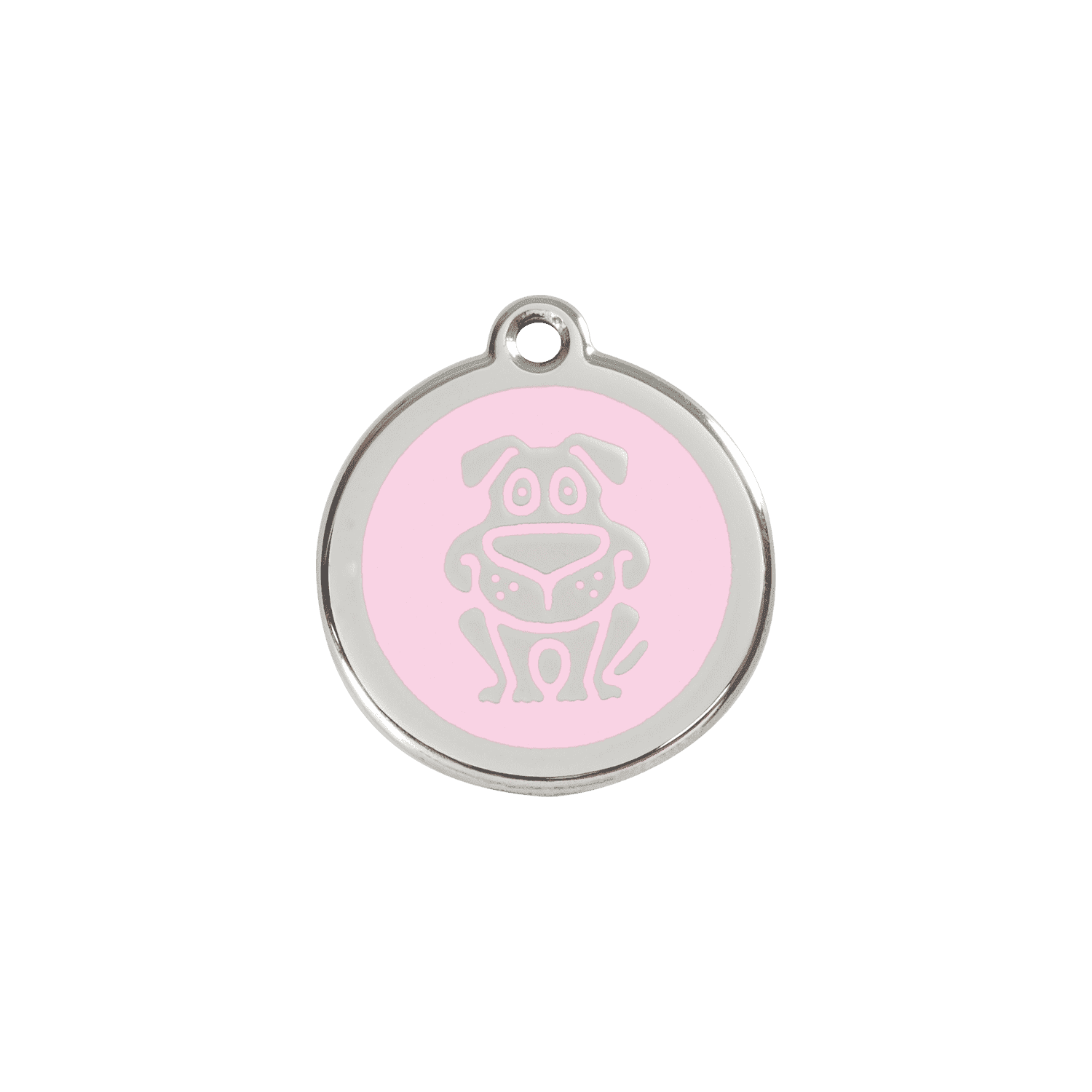Vue avant - Médaille personnalisée pour chien/chat Red Dingo Émail et acier inoxydable Rose S 20.00mm
