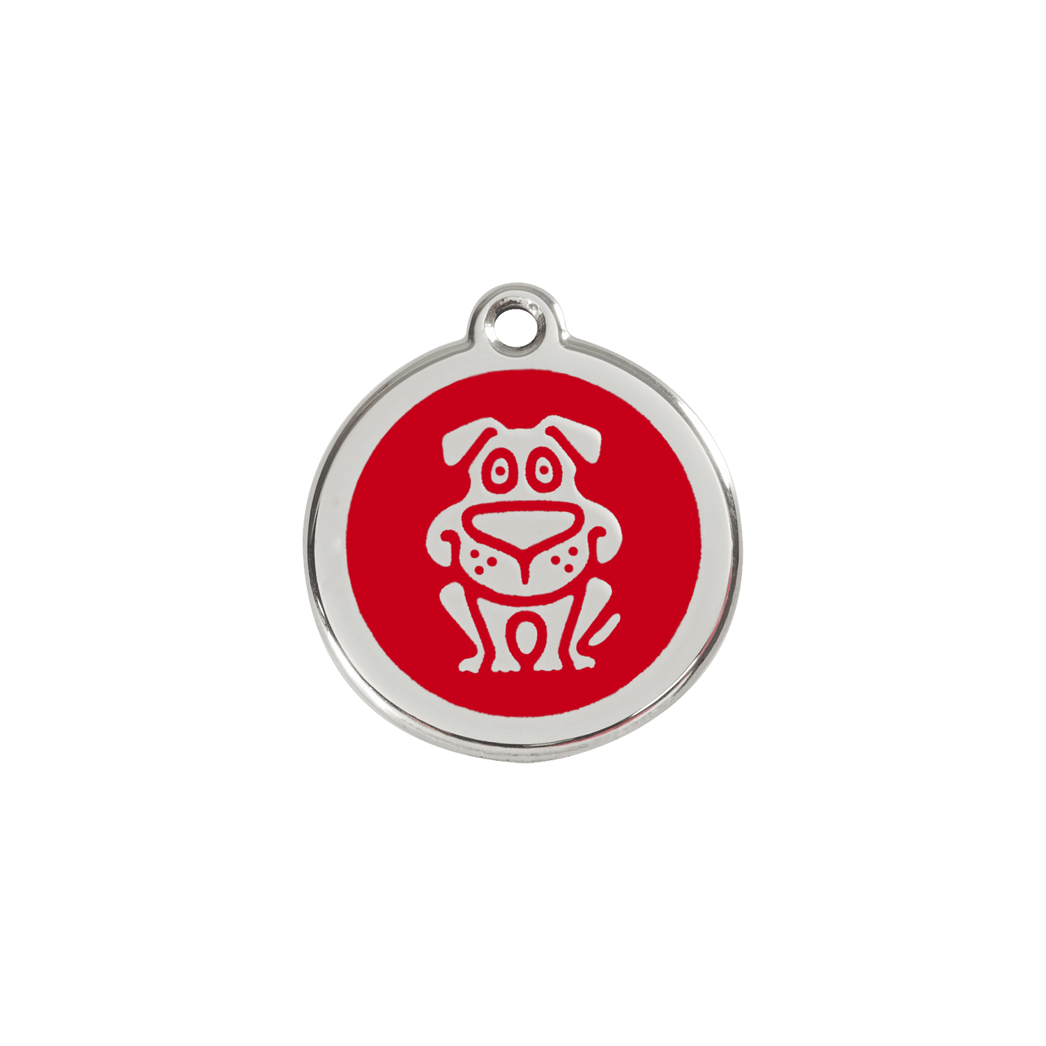 Vue avant - Médaille personnalisée pour chien/chat Red Dingo Émail/Acier inoxydable - Motif chien - Rouge - Größe S