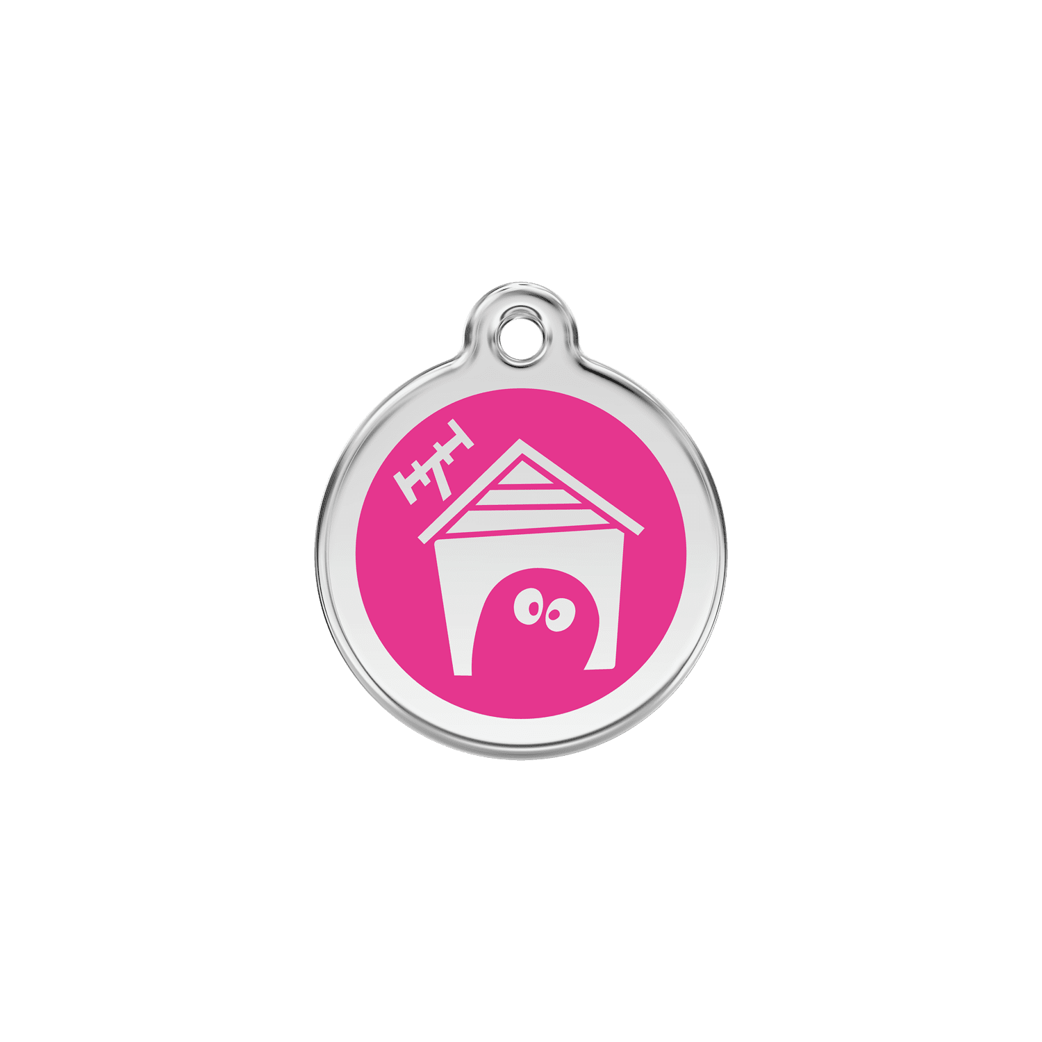 Vue avant - Médaille personnalisée pour chien/chat Red Dingo émail/acier inoxydable rose vif - Größe S