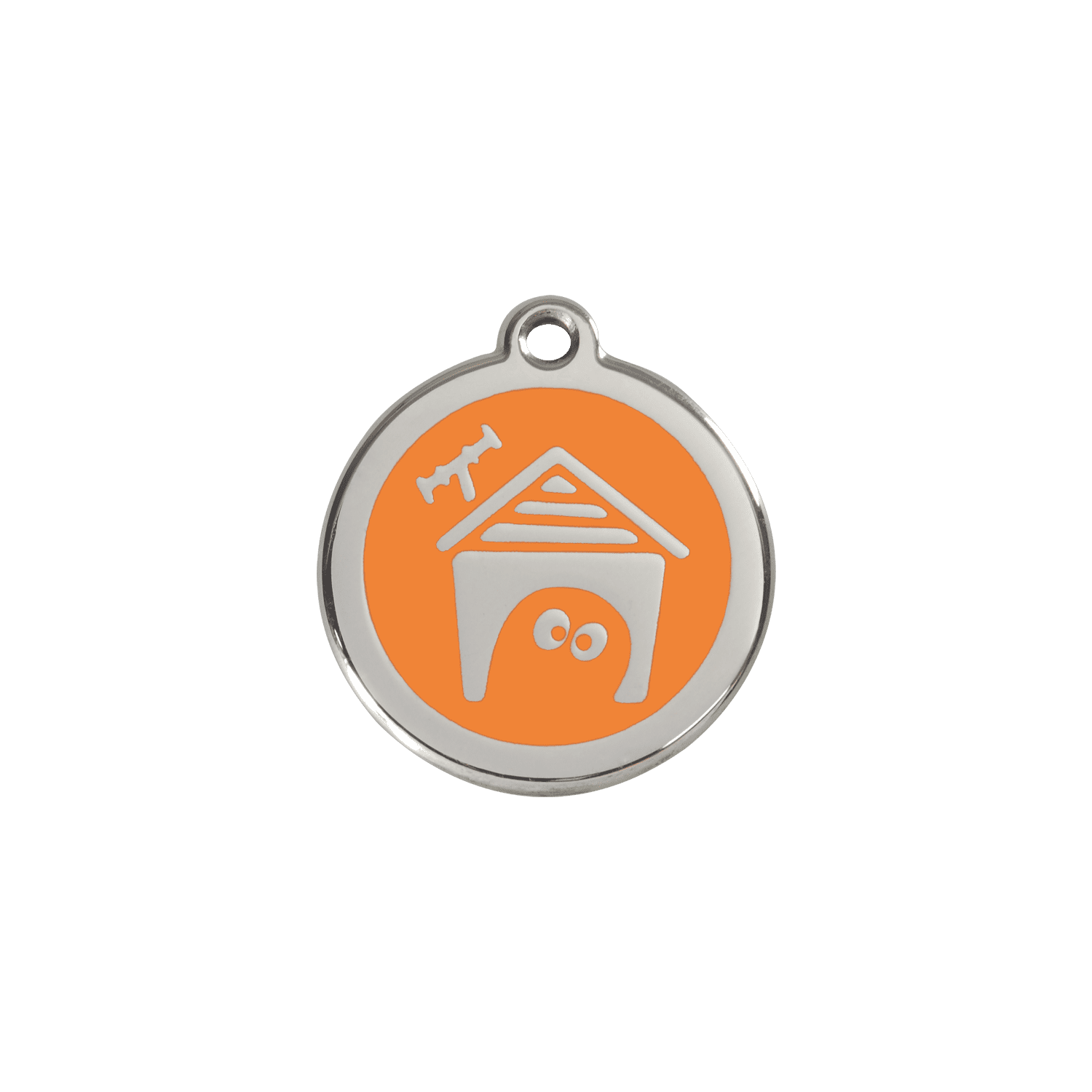 Vue avant - Médaille personnalisable Red Dingo en émail et acier inoxydable - Orange - Größe S