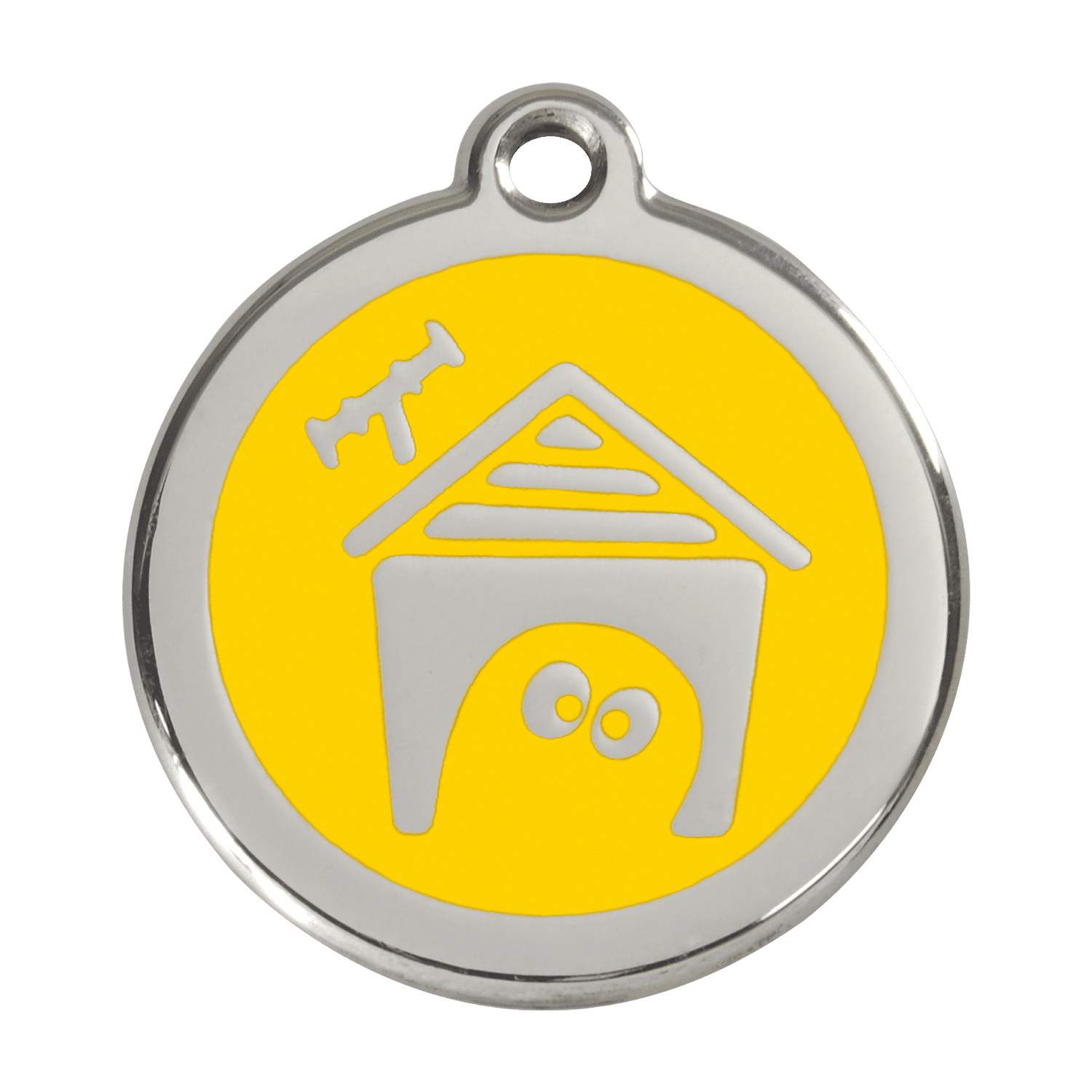 Vue avant - Médaille personnalisée pour chien Red Dingo en émail jaune - Größe L 38.00mm