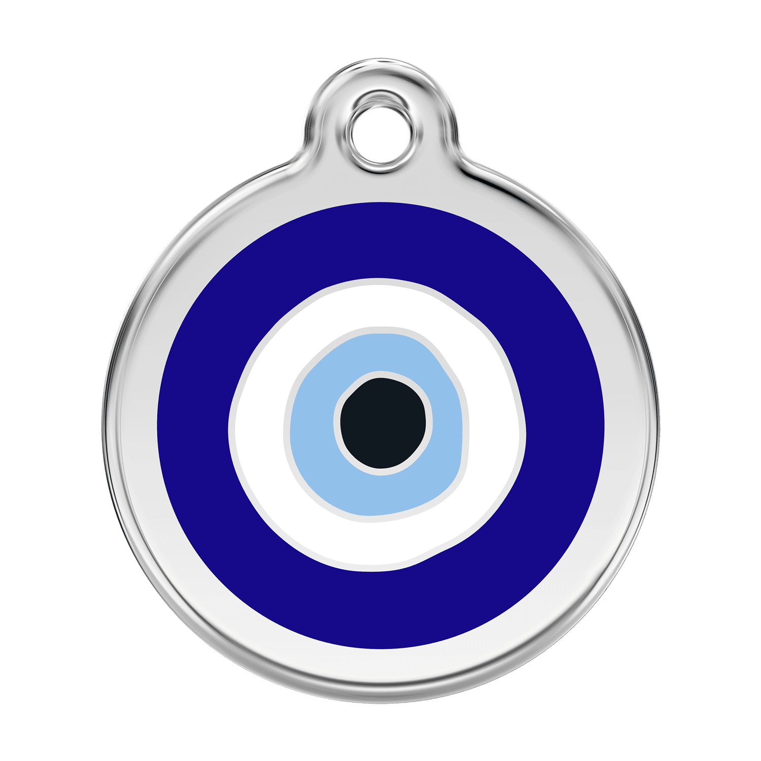 Vue avant - Médaille personnalisée Red Dingo Émail et acier inoxydable - Mauvais ?il - Bleu foncé - Größe L