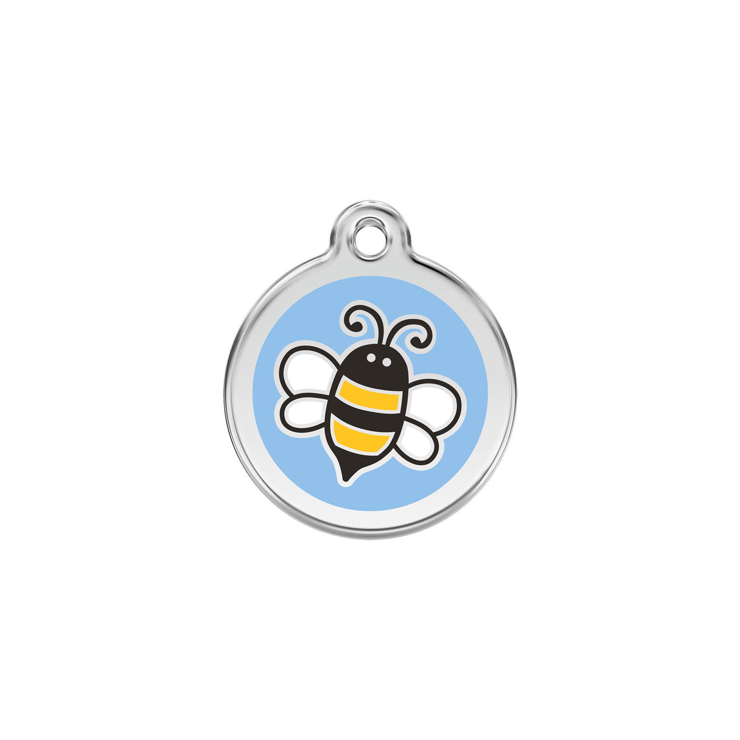 Vue avant - Médaille personnalisée pour chat Red Dingo Émail et acier inoxydable Bourdon Bleu clair - Größe S