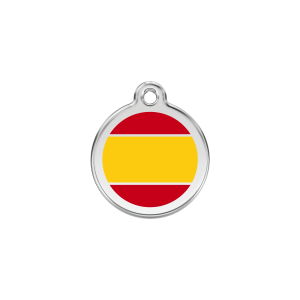 Katzenmarke Spanische Flagge Gelb S aus Emaille und Edelstahl