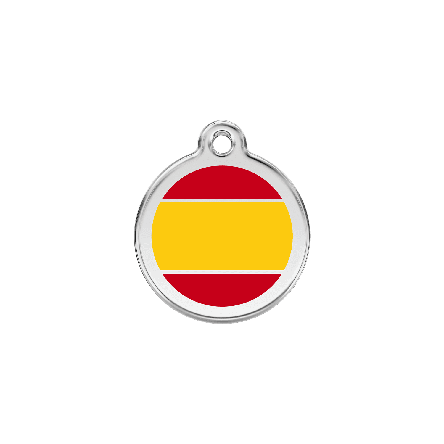 Vue avant - Médaille personnalisée pour chien/chat Red Dingo - Drapeau espagnol jaune - Größe S - 20.00mm - 7g