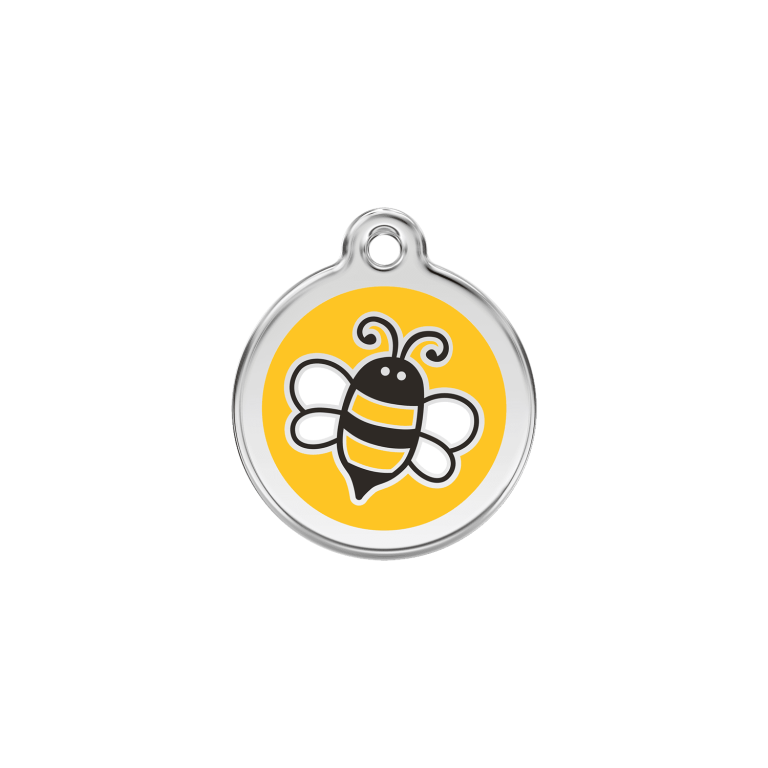 Vue avant - Médaille personnalisée pour chien/chat Red Dingo Émail Jaune Bourdon 20.00mm