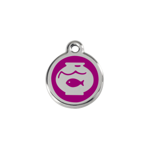 Katzenmarke Fischglas in Violett, Klein