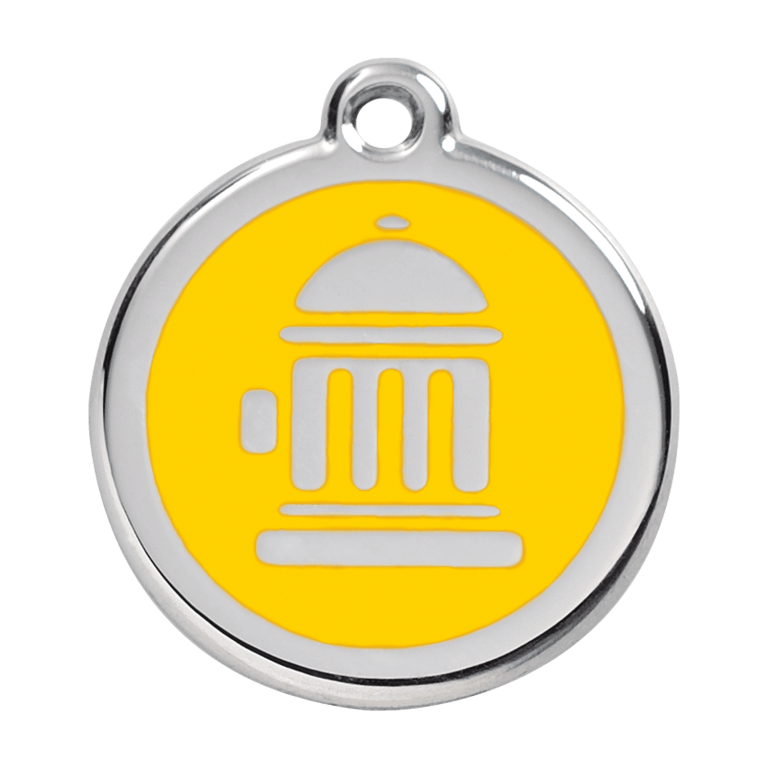 Vue avant - Médaille personnalisée pour chien Red Dingo Bouche d'incendie Jaune - Größe L