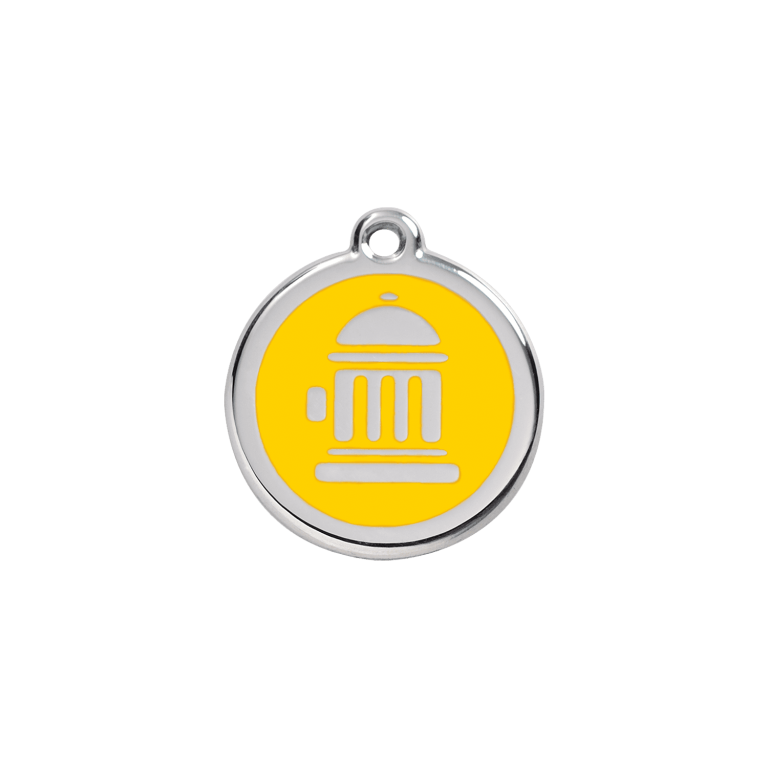 Vue avant - Médaille personnalisée pour chat ou chien - Red Dingo 01-FH-YE-SM Jaune - Größe S