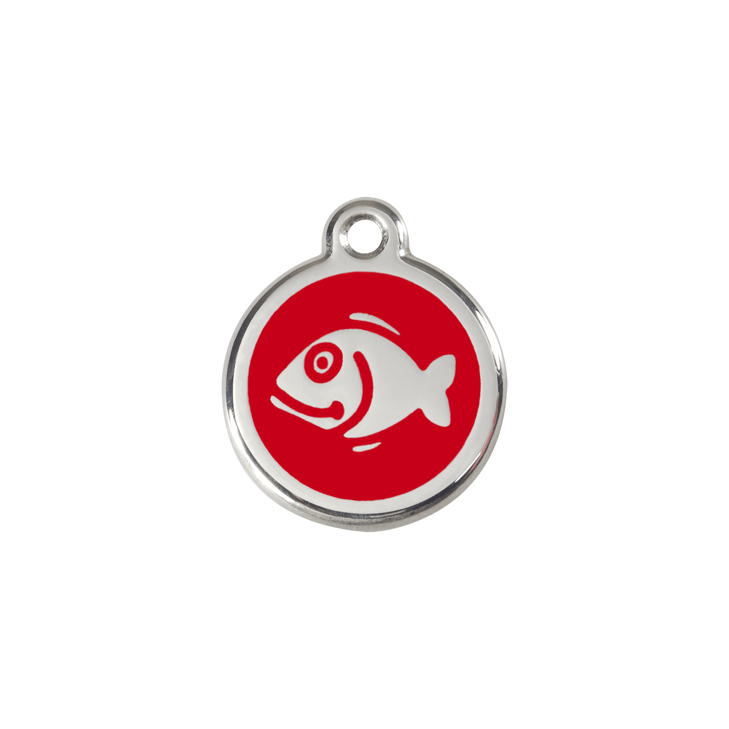 Vue avant - Médaille personnalisée pour chien/chat Red Dingo Émail et acier inoxydable Poisson Rouge - Größe S