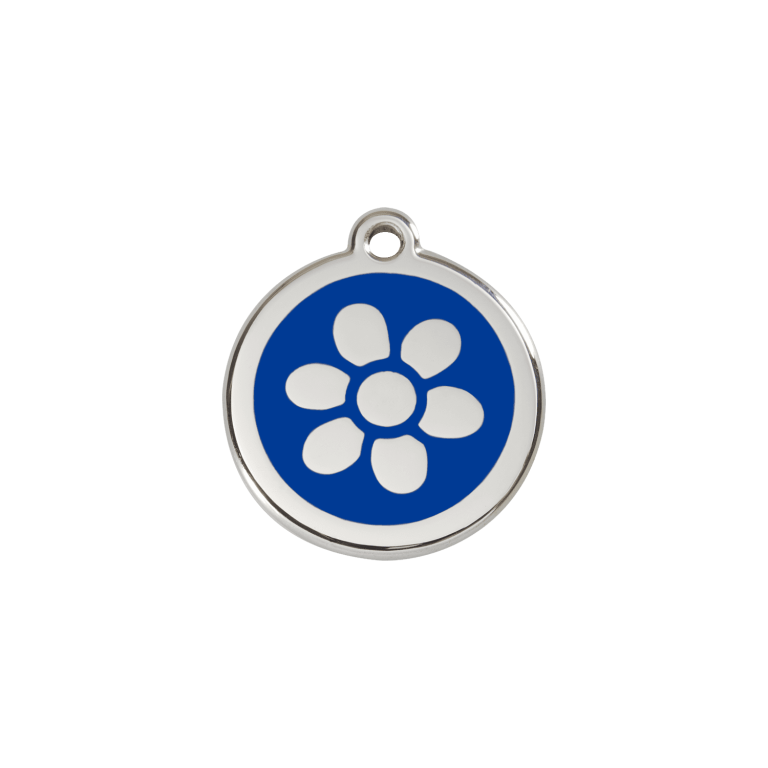 Vue avant - Médaille personnalisée pour chien/chat Red Dingo Émail/Acier inoxydable Bleu foncé - Größe S