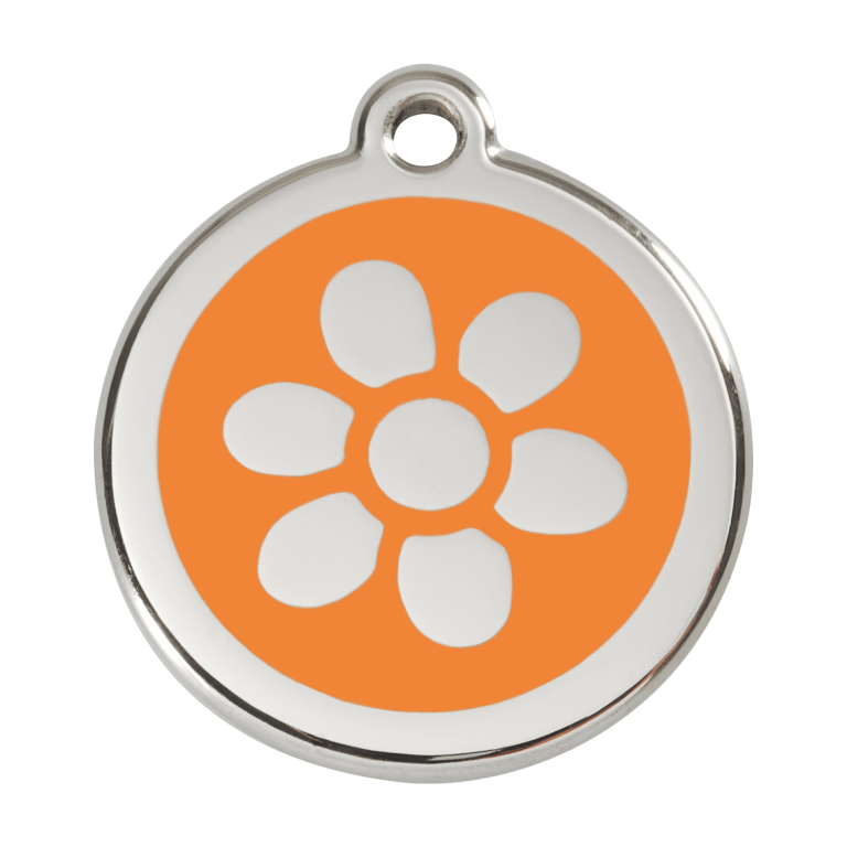 Vue avant - Médaille personnalisée pour chien Red Dingo Émail et acier inoxydable Orange - Größe L