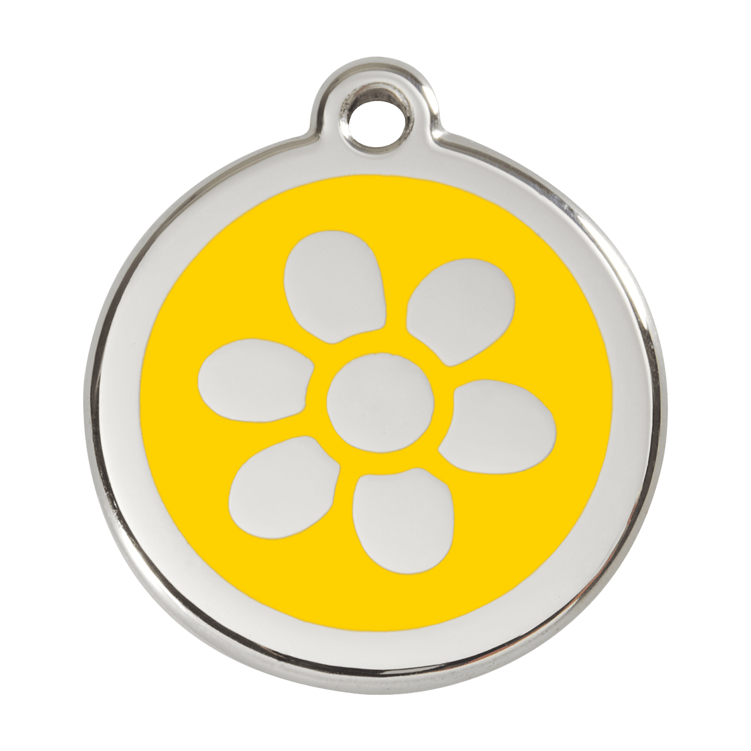 Vue avant - Médaille personnalisée pour chien Red Dingo Émail et acier inoxydable Jaune - Größe L