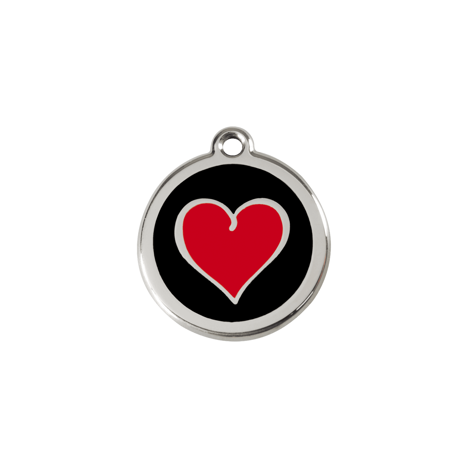 Vue avant - Médaille personnalisable pour chien/chat Red Dingo cœur noir - Größe S 20.00mm - Gravure incluse