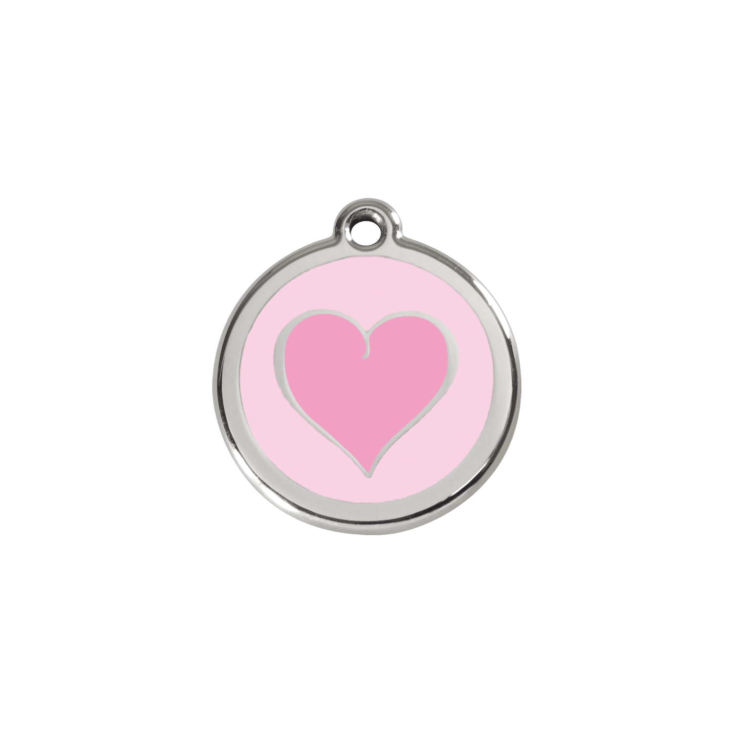 Vue avant - Médaille personnalisée pour chien/chat Red Dingo cœur rose émail/acier inoxydable 20.00mm - Größe S - Rose
