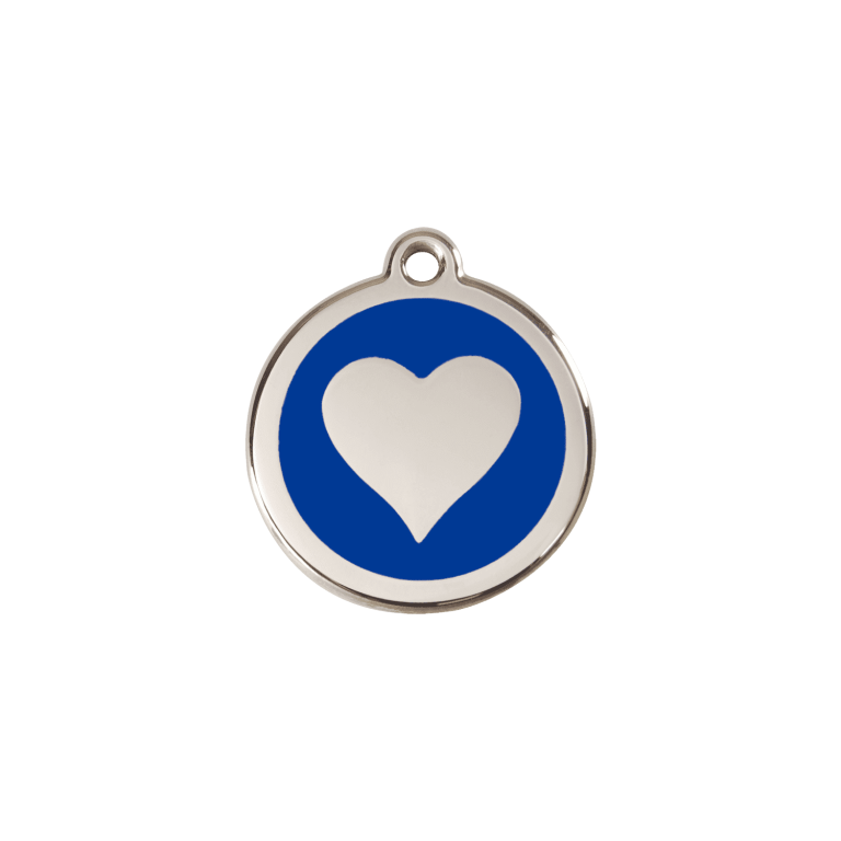 Vue avant - Médaille personnalisée pour chien/chat Red Dingo Émail/Acier inoxydable Bleu foncé - Größe S
