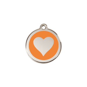 Katzenmarke Herz Orange S 20 mm für Katzen
