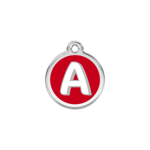 Katzenmarke Buchstabe A Rot S aus Emaille und Edelstahl