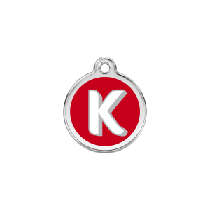 Katzenmarke Buchstabe K Rot S aus Emaille und Edelstahl